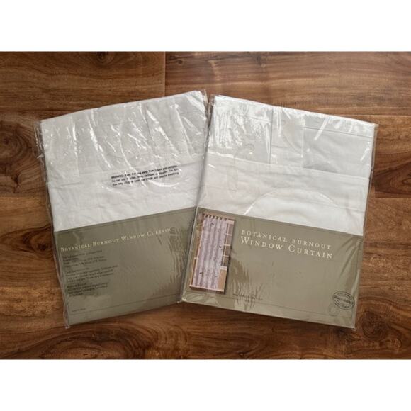 World Market Botanical Burnout Window Curtain Panels 44 X 84- Set of 2 NEW - Picture 2 of 6